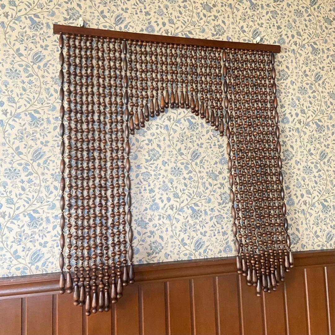 昭和レトロ　珠のれん　当時物　木玉暖簾