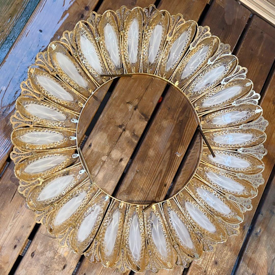 ①アンティーク・ガレ　シャンデリア　12灯 クリスタル　ゴールド　照明　リビング