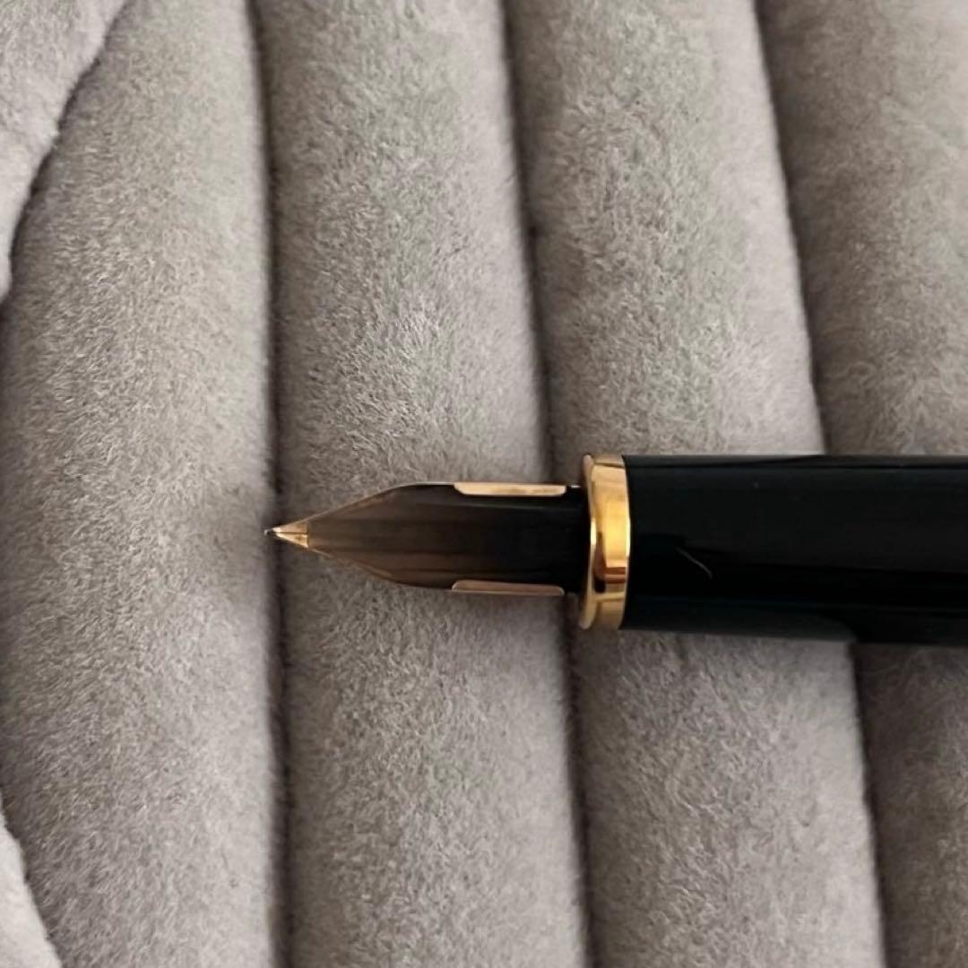 美品　PLATINUM プラチナ 万年筆 14K 桜 蒔絵風 ブラック ゴールド