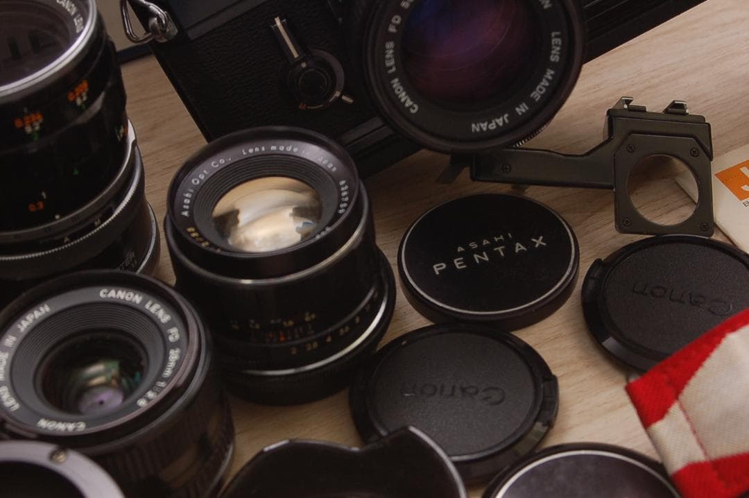 【片付け整理】Canon F-1N レンズ、アクセサリーセット