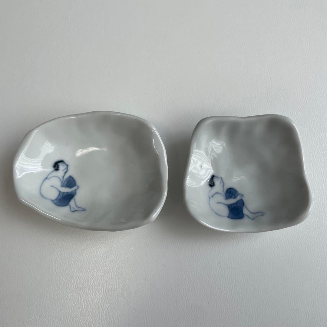 【新品未使用】浜野まゆみ 小皿2枚セット 人物絵 手びねり