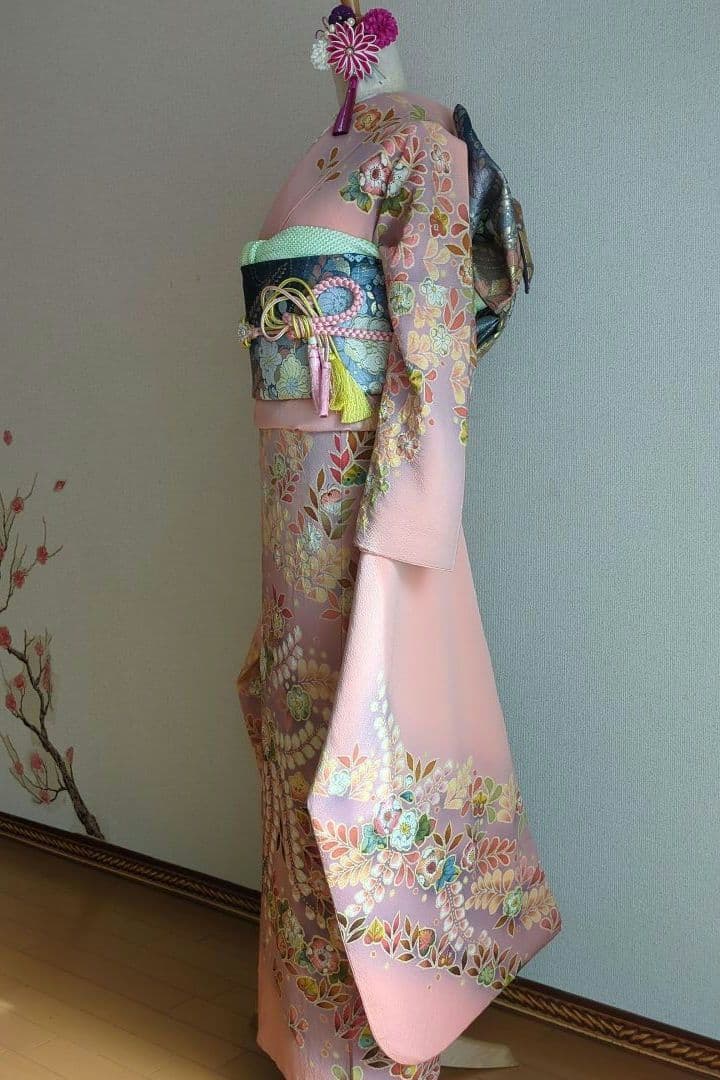 翠山工房 落款 振袖フルセット ９種セット正絹 辻が花 成人式 花絞り 裄丈69