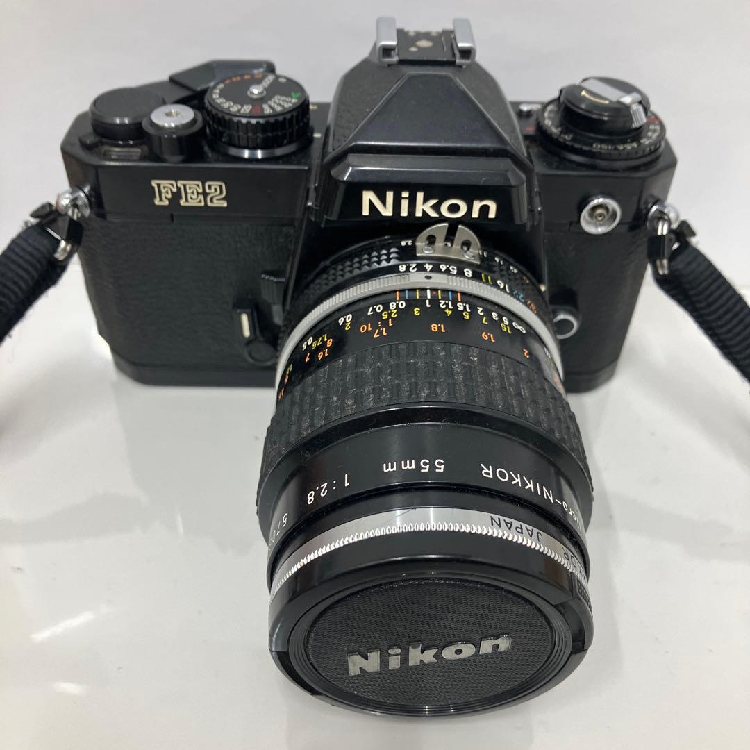 カ*有様 Nikon FE2 ブラックボディ　フィルム一眼レフ　カメラ