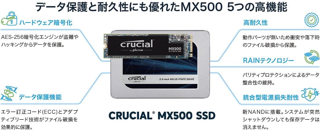 クルシャル Crucial 内蔵SSD 2.5インチ MX300 1TB