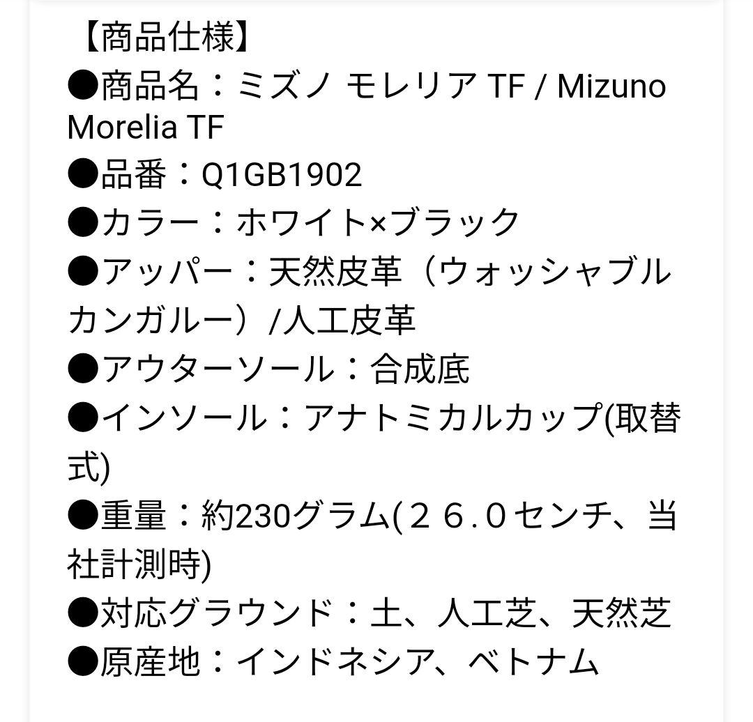 Mizuno　MORELIA　ターフ　TF　27.5cm