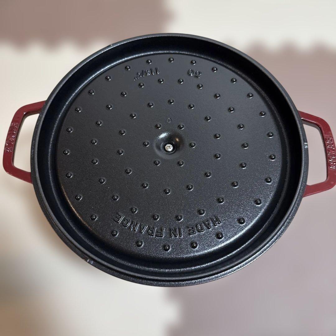 staub 鋳物ホーロー鍋 30cm ピコ・ココット ラウンド チェリー