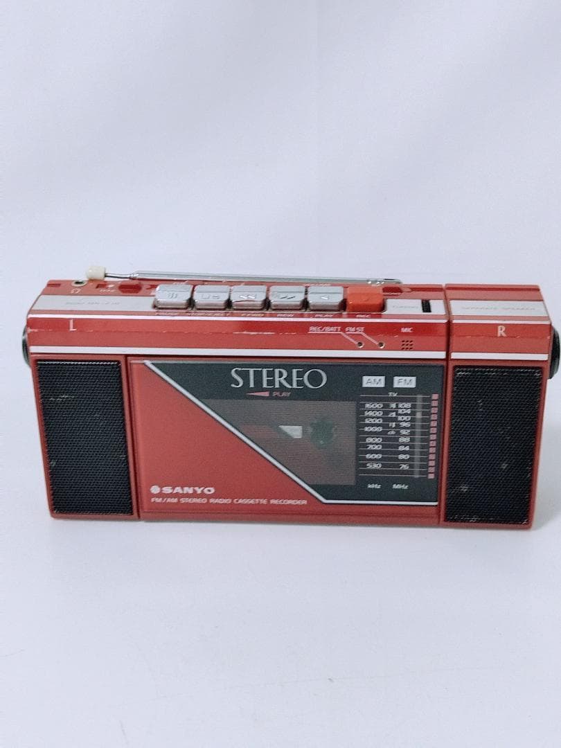 希少カラー SANYO ラジカセ MR-F10 ラジオ　カセットレコーダー
