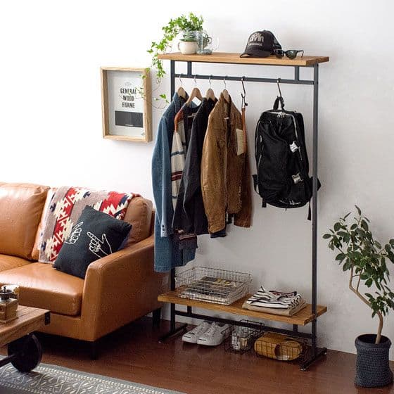 ハンガーラック ヴィンテージウッド Lewis〔ルイス〕90cm幅ワイドタイプ