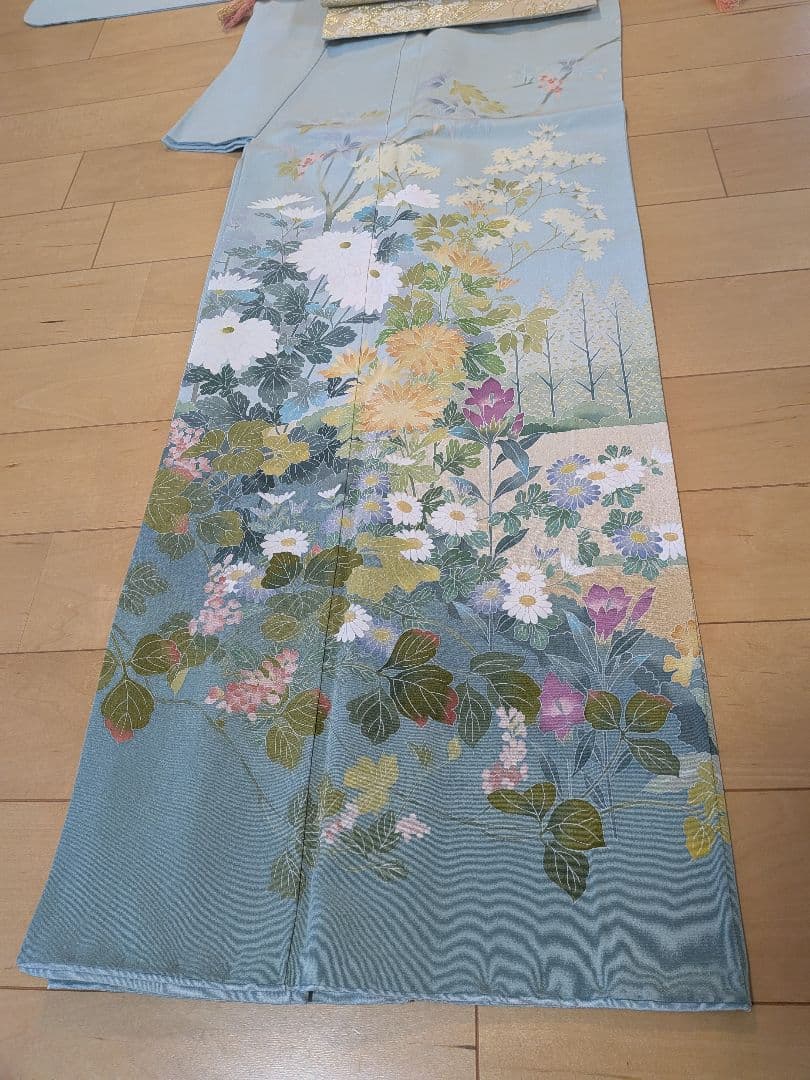 訪問着フルセット　作家物友禅　薄緑　入学式　卒業式　結婚式　訪問着セット