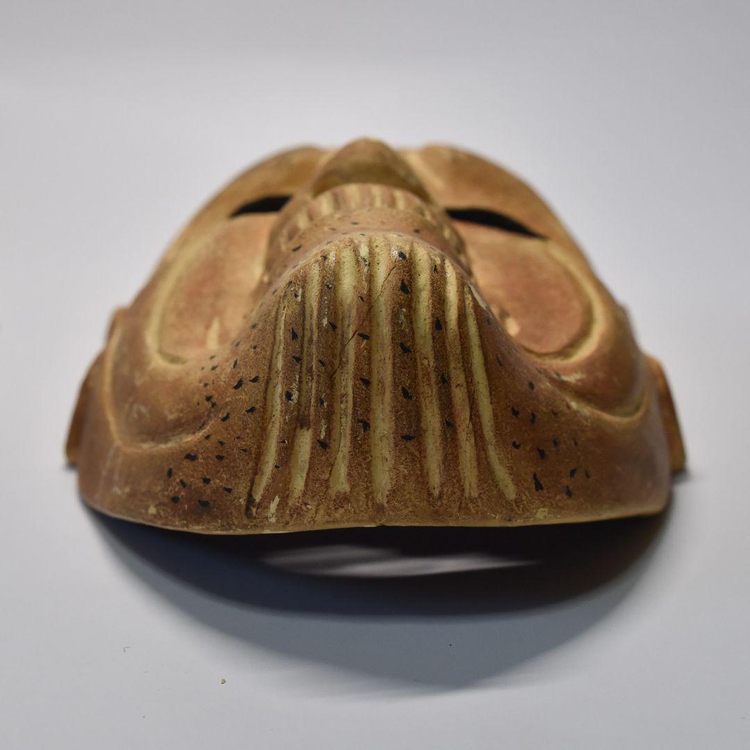 狂言面 貝杓子 面袋付 美品 (M8)