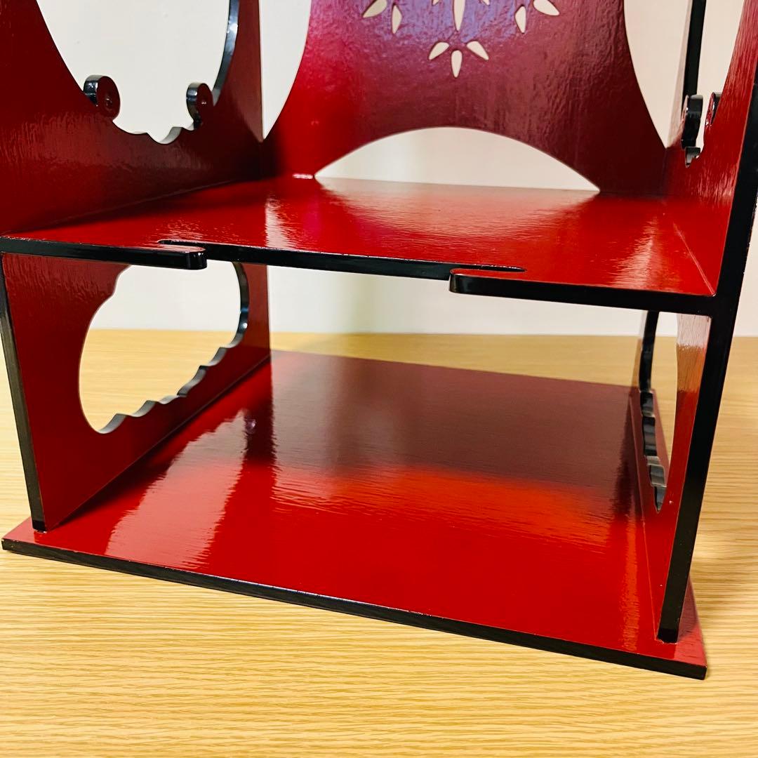 美品　 茶道具 一元斎好写 雪輪棚 赤塗 元箱　送料込み