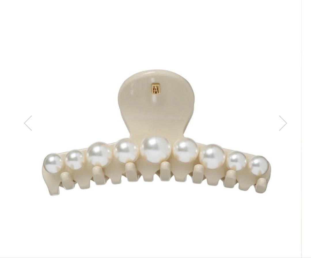 Alexandre de Paris パール クリップ9cm クリアベージュ
