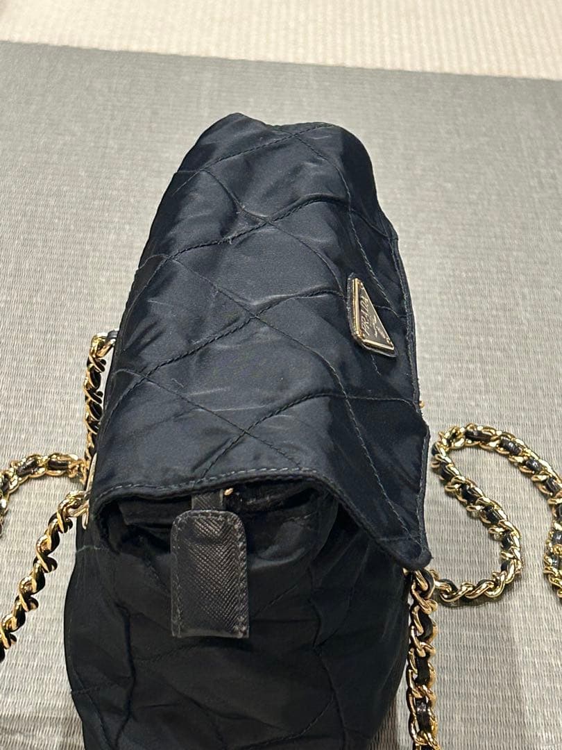 M*様 週末オークション　美品　PRADA ブラックショルダーバッグ ゴールドチ