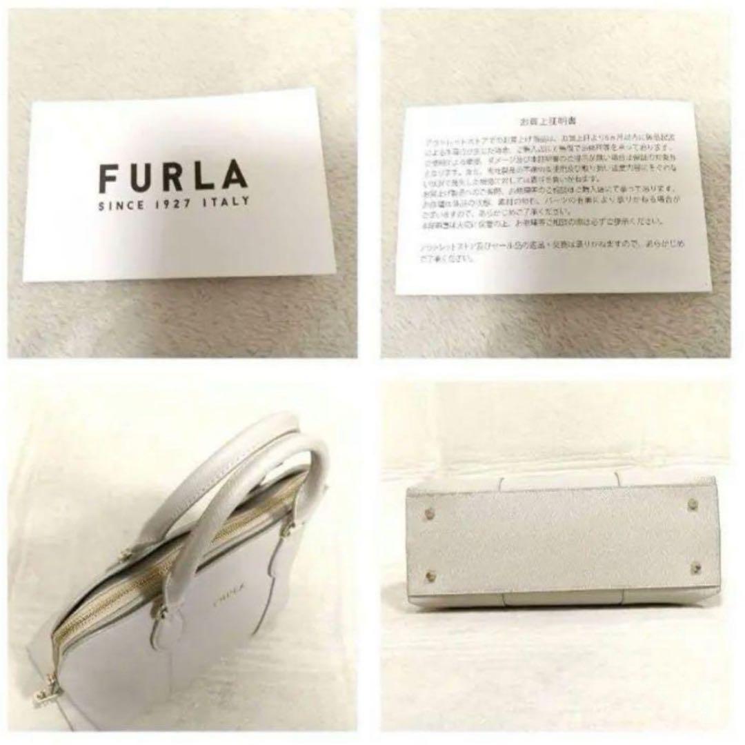 FURLA フルラ グレージュ ヴィットリアMドーム 2wayレザーハンドバッグ