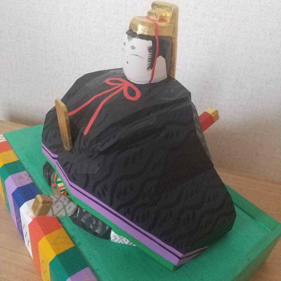 南部神泉 奈良一刀彫 雛人形 雛飾り 一刀彫 木製 金彩 かわいいお顔