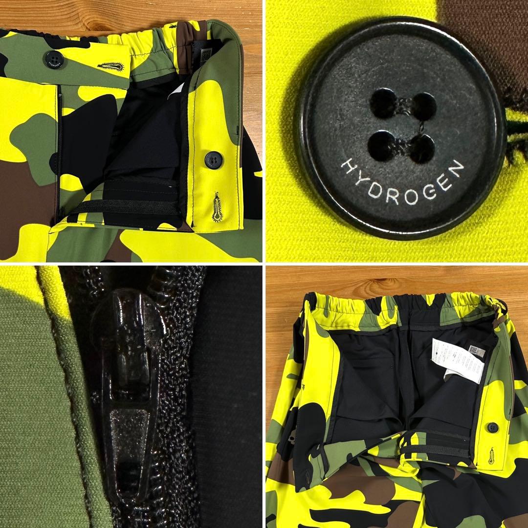 ☆美品☆ HYDROGEN 迷彩 撥水 ボンディング ストレッチパンツ スカル