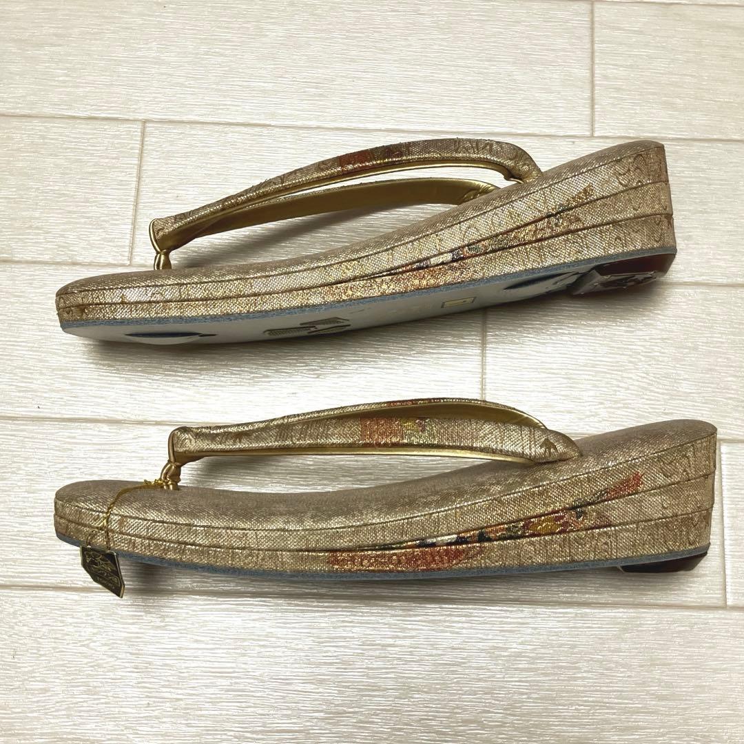 《未使用》キンワシ　草履バッグセット　ゴールド　23.5