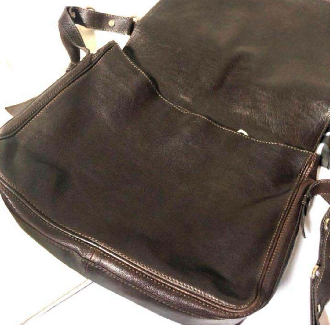 抹茶【美品】CELINE セリーヌ レザー ショルダーバッグ