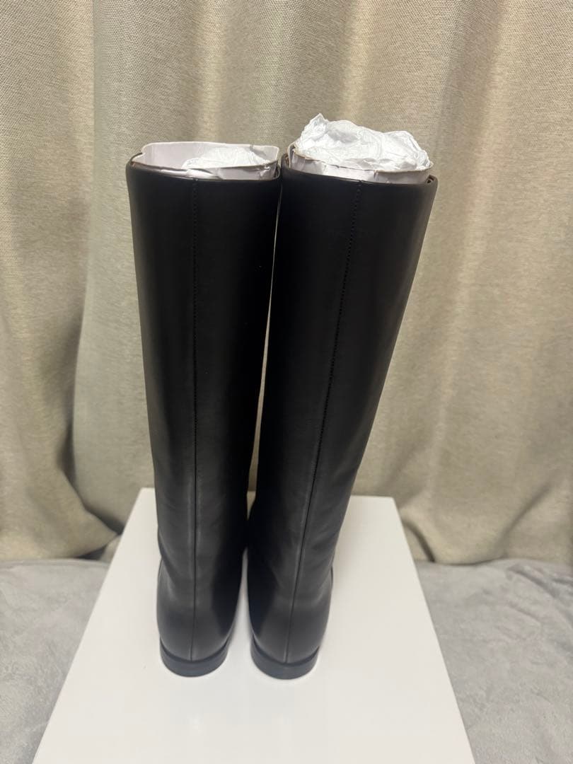 スローブイエナ ブラックレザー ロングブーツ