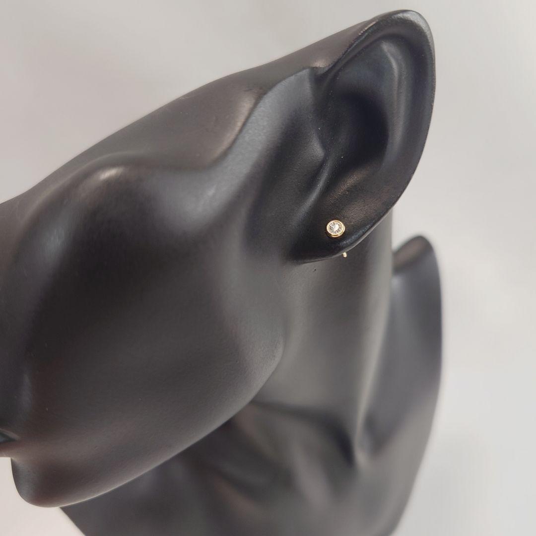 【美品】ティファニー K18 バイザヤード ダイヤ ピアス 片耳用 6806