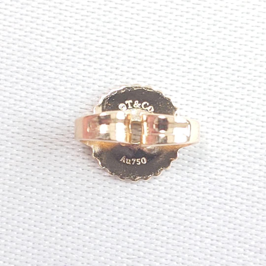 【美品】ティファニー K18 バイザヤード ダイヤ ピアス 片耳用 6806