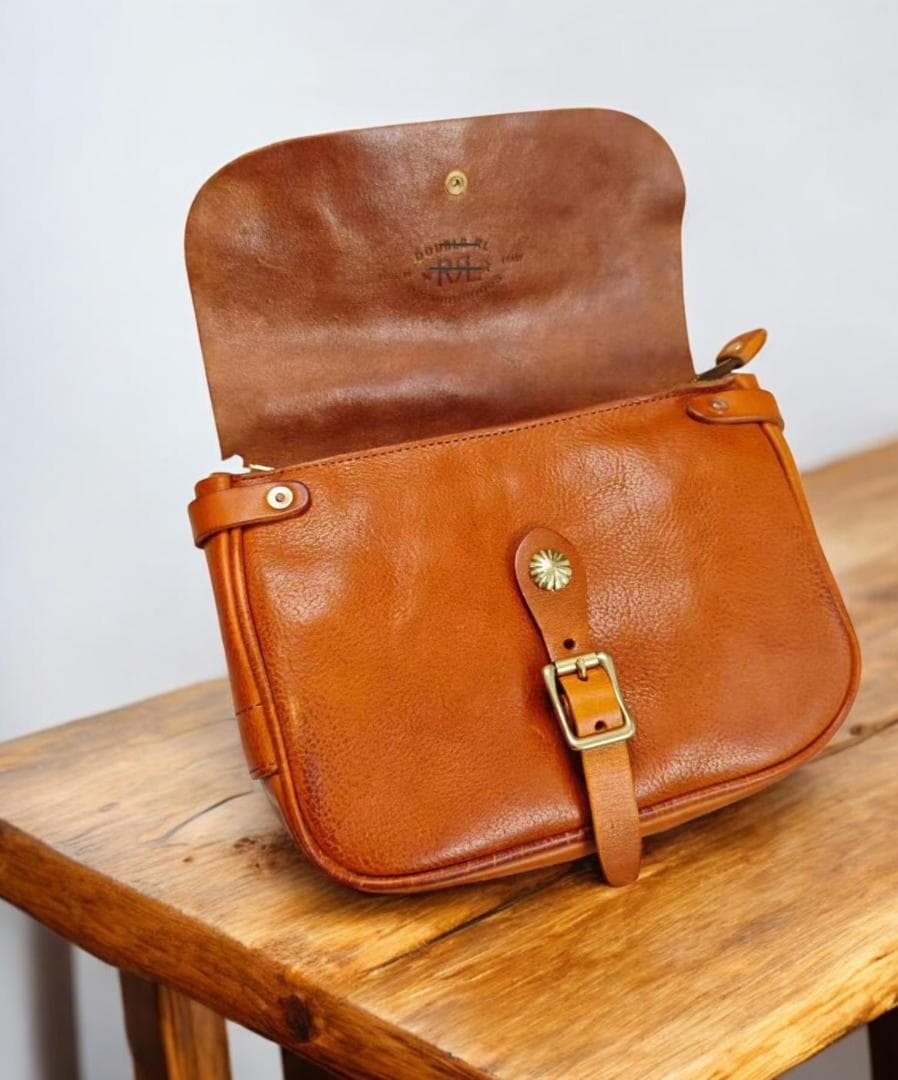 【新品未使用】DOUBLE RL本牛革メッセンジャーバック/ ブラウン