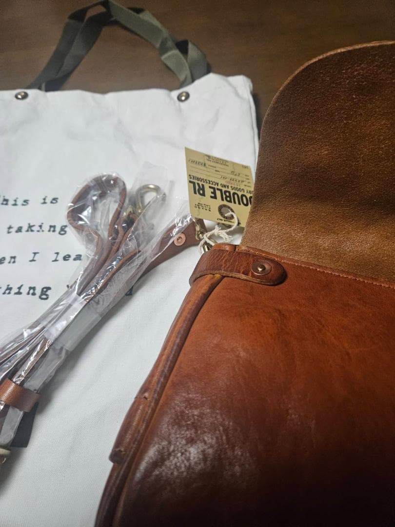 【新品未使用】DOUBLE RL本牛革メッセンジャーバック/ ブラウン