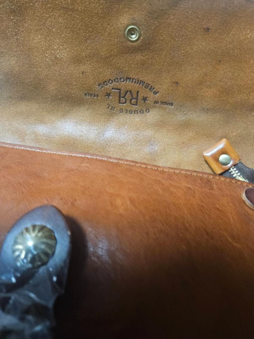 【新品未使用】DOUBLE RL本牛革メッセンジャーバック/ ブラウン