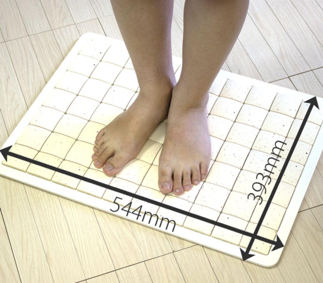 珪藻土タイルバスマット ピュアリフレ ホワイト Lサイズ