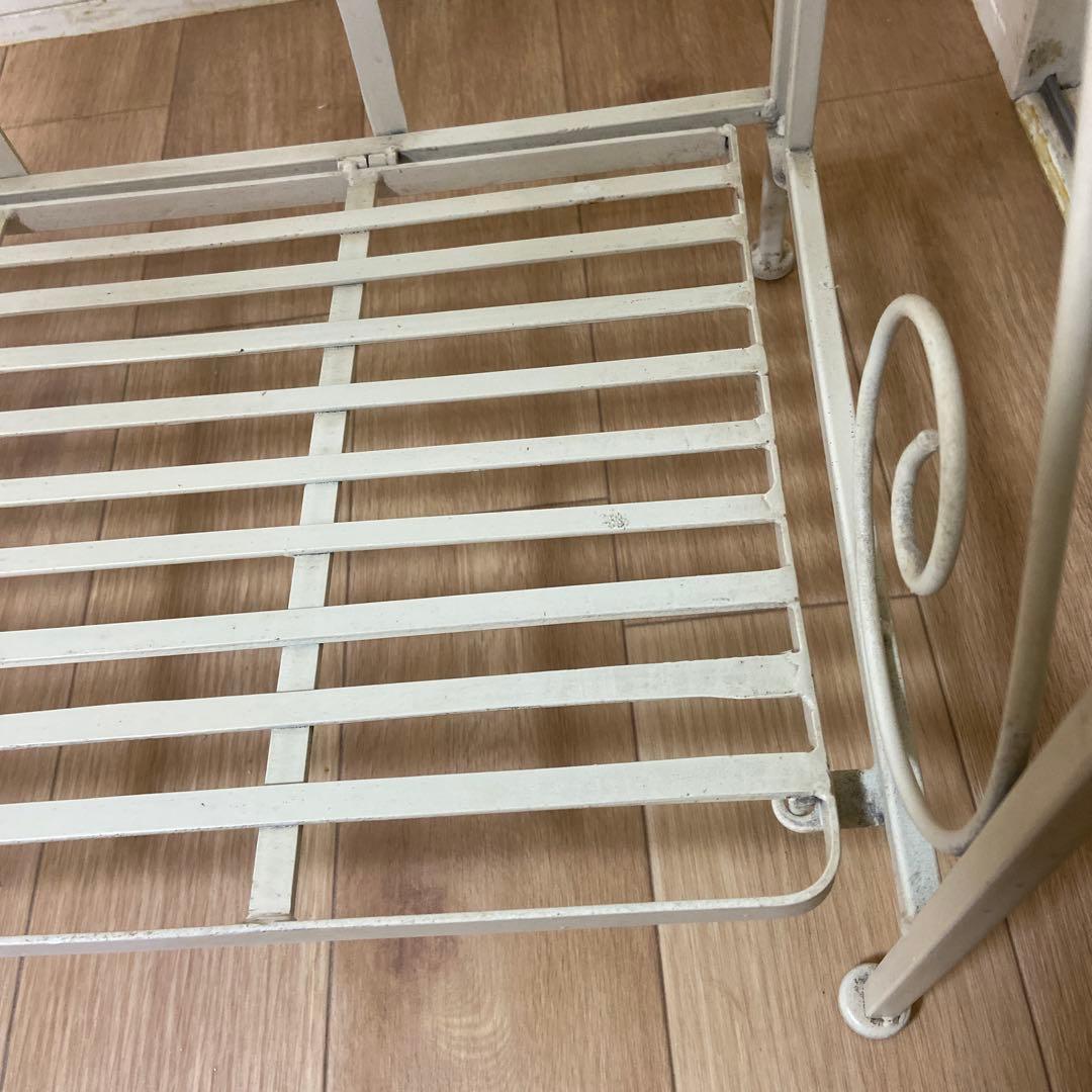 アイアンラック　オープンラック　4段　フェミニン　姫系　アイアンフレーム　白