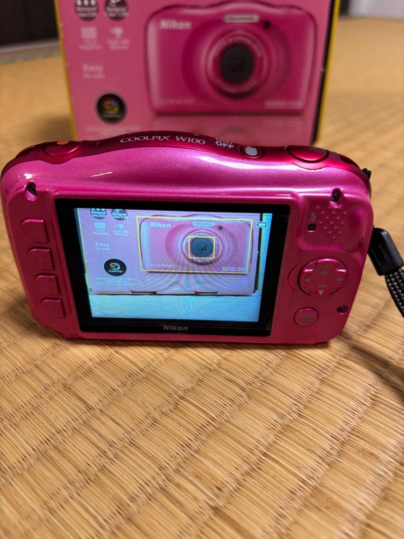 【美品】【SD付き】Nikon COOLPIX W100 デジカメ ピンク