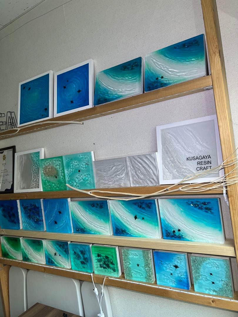 【レジンアート】波紋アート／18cm × 26cm／枠なし