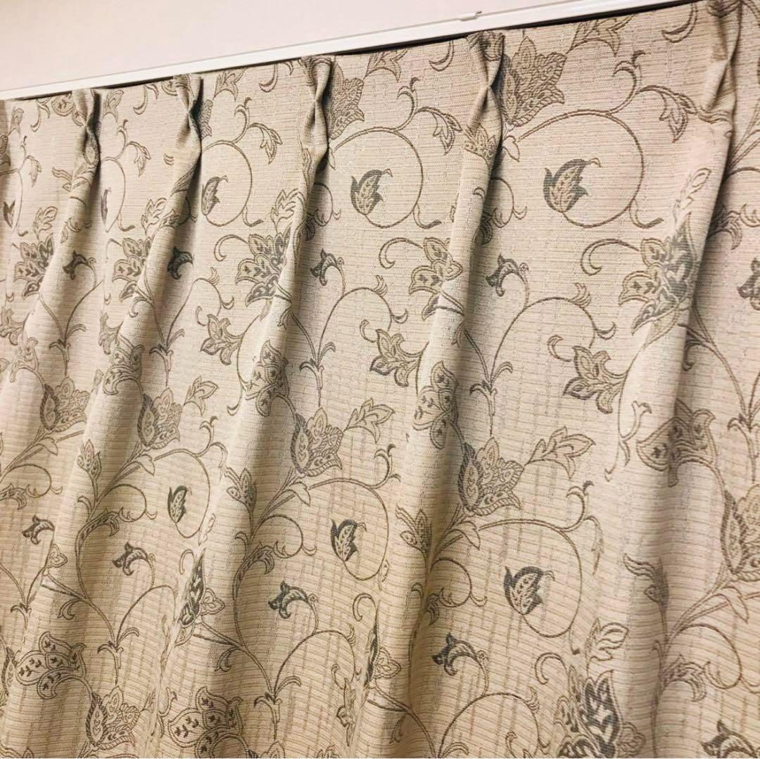 厚地カーテン　幅150cm×丈220cm 2枚 ジャガード