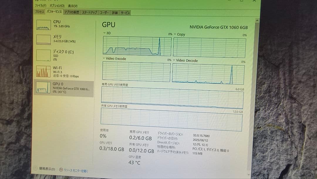 玄人志向 GTX 1060 6G 動作確認済み