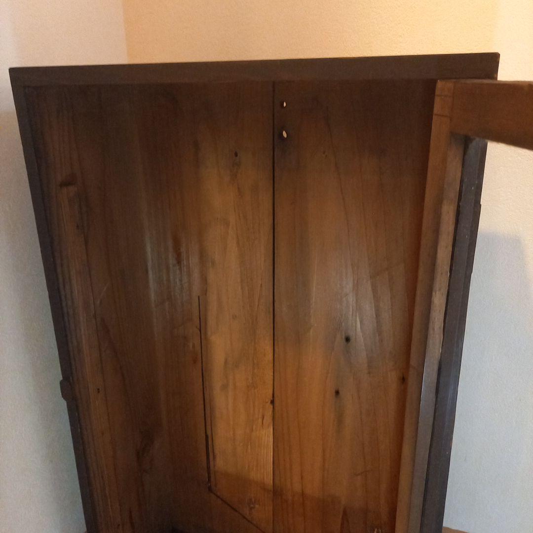 古い掛時計の収納木箱　レトロアンティーク　ガラス嵌め込み　レアな古道具骨董品