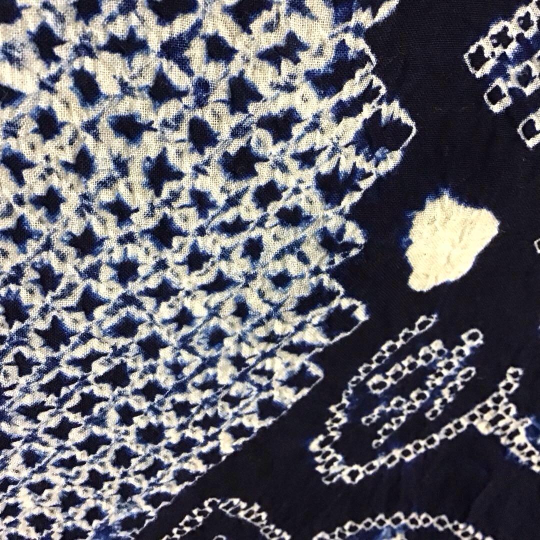 しつけ付☆未使用☆本場有松絞り☆誂え浴衣☆藍色☆身丈164☆裄丈66☆匿名発送