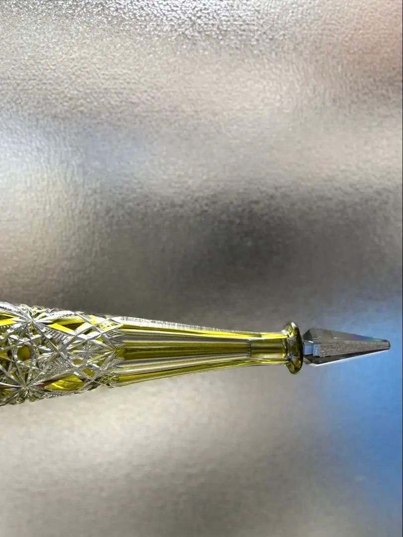 602 BACCARAT オールドバカラ ラグニーLAGNY カラフ 黄色被せ