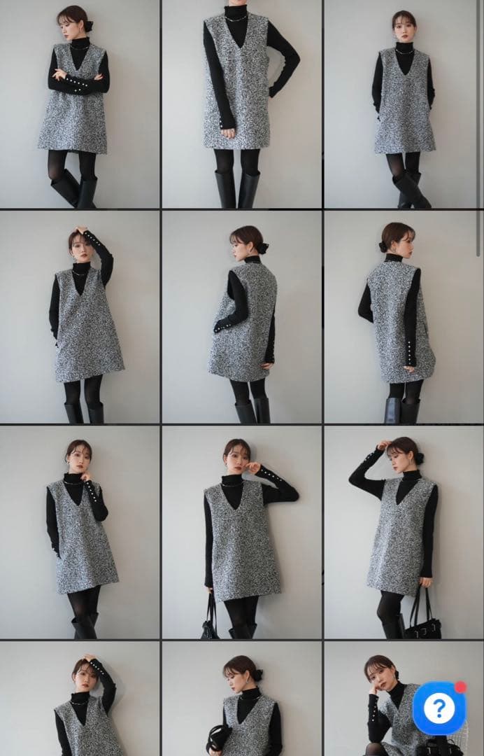 【新品未使用】Lumier リュミエ　ミックスループヤーンニットミニワンピース