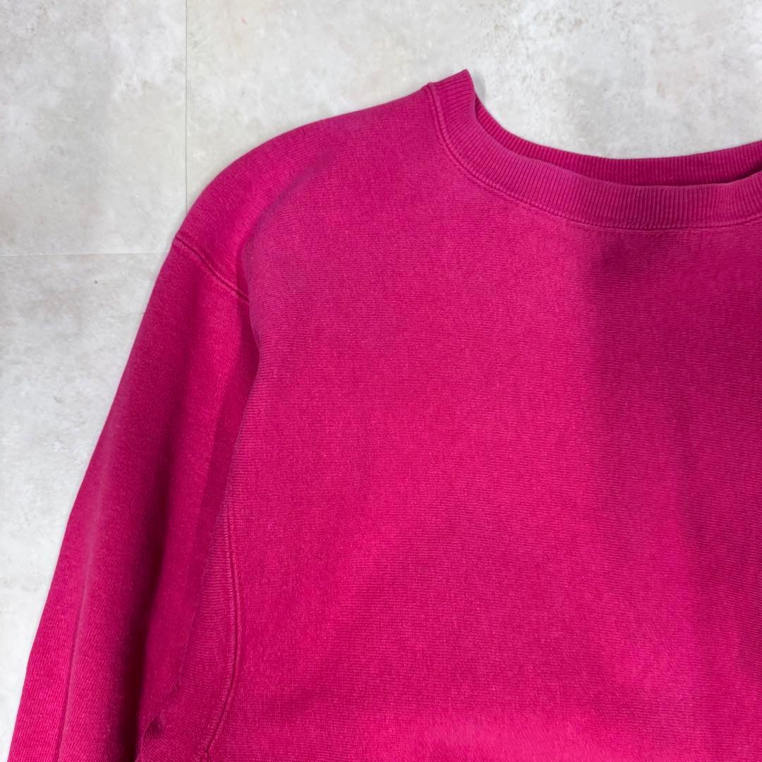 90s チャンピオン リバースウィーブ 目有り ピンク XL 無地