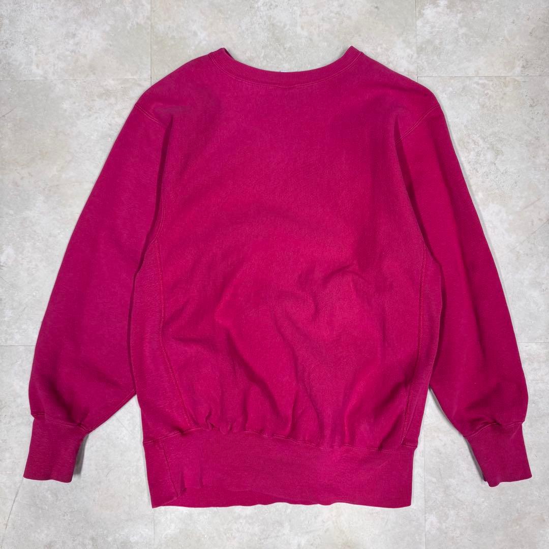 90s チャンピオン リバースウィーブ 目有り ピンク XL 無地