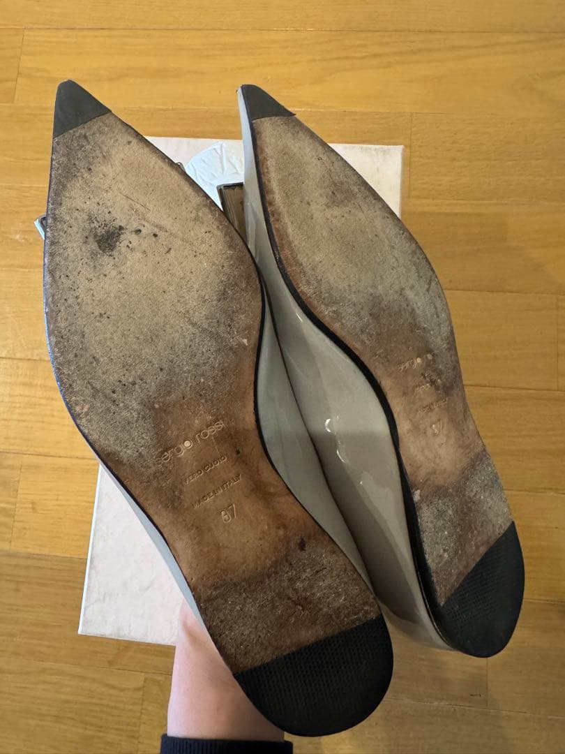 sergio rossi SR1 グレー フラットシューズ