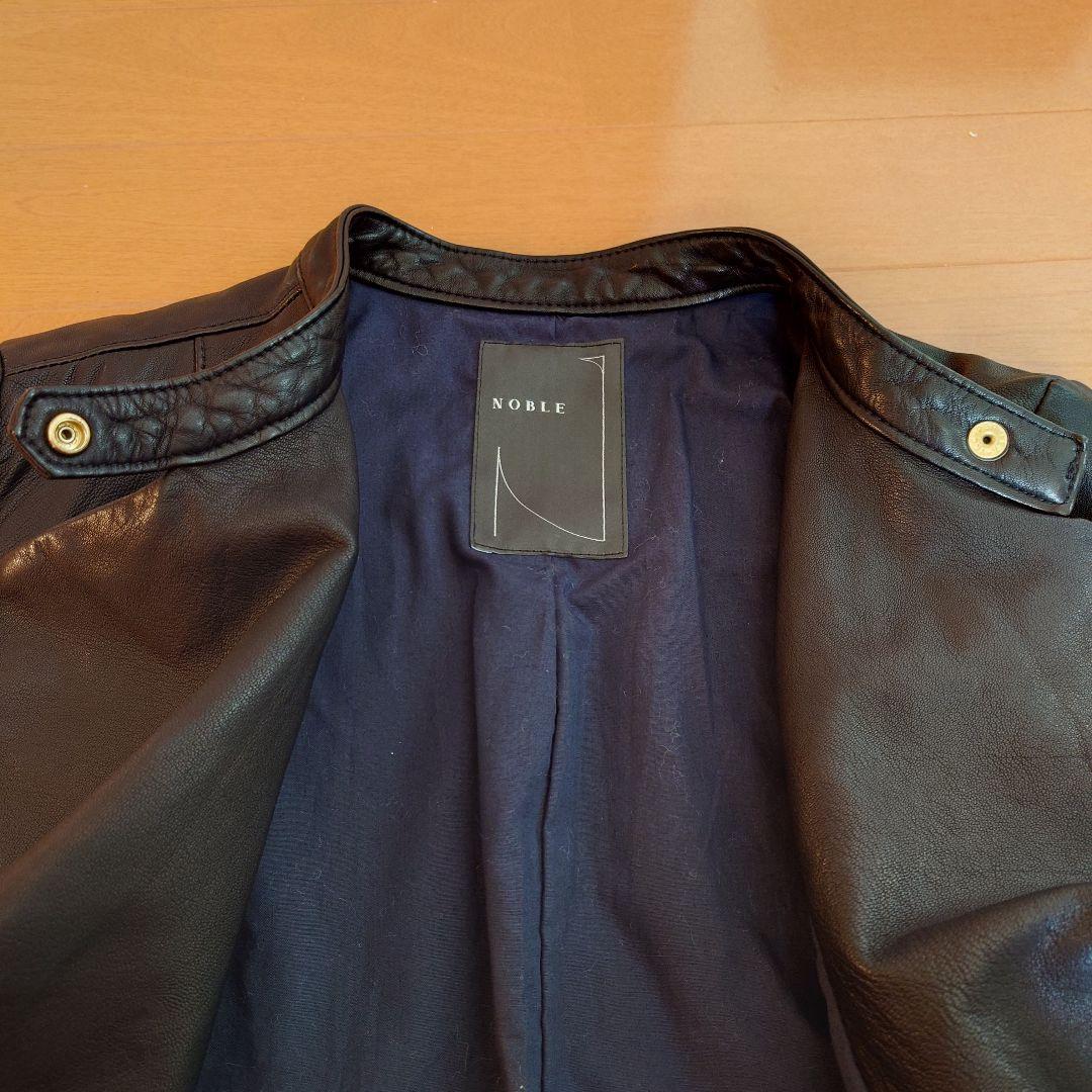 NOBLE ノーブル ライダースジャケット ラムレザー 40 ゴールド金具 黒