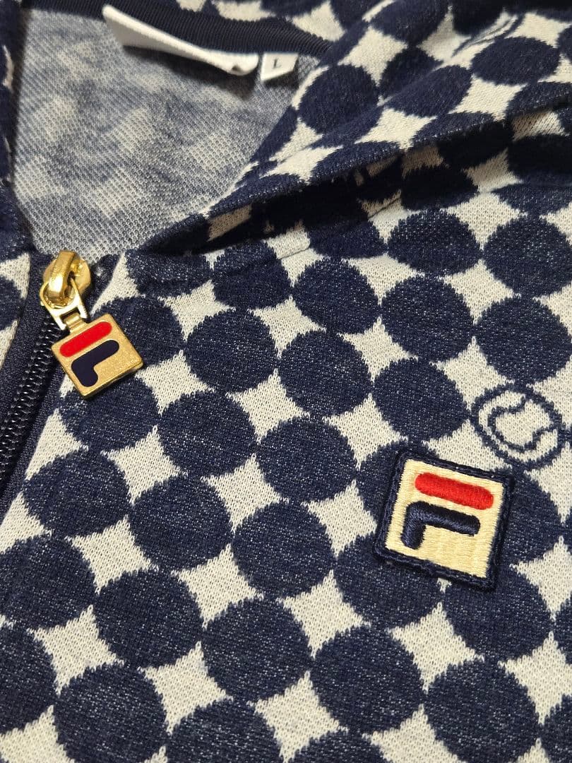 く*こ様 【FILA】ボール柄　ジャガードニットジャケットL&スコートXL　上下