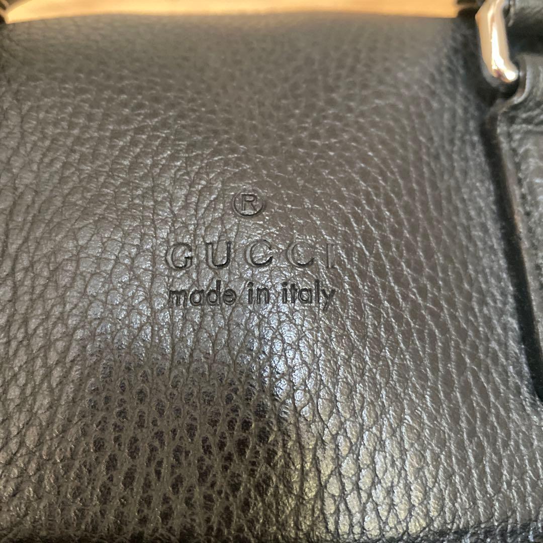 GUCCI グッチ ブラックレザー ビジネスバッグ ボストンバッグ