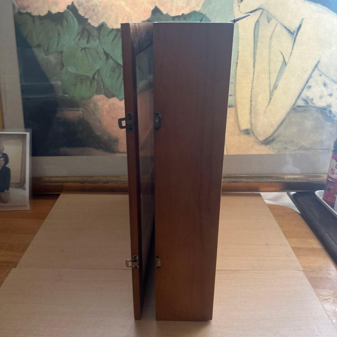 木製ガラス扉付き標本箱 16マス