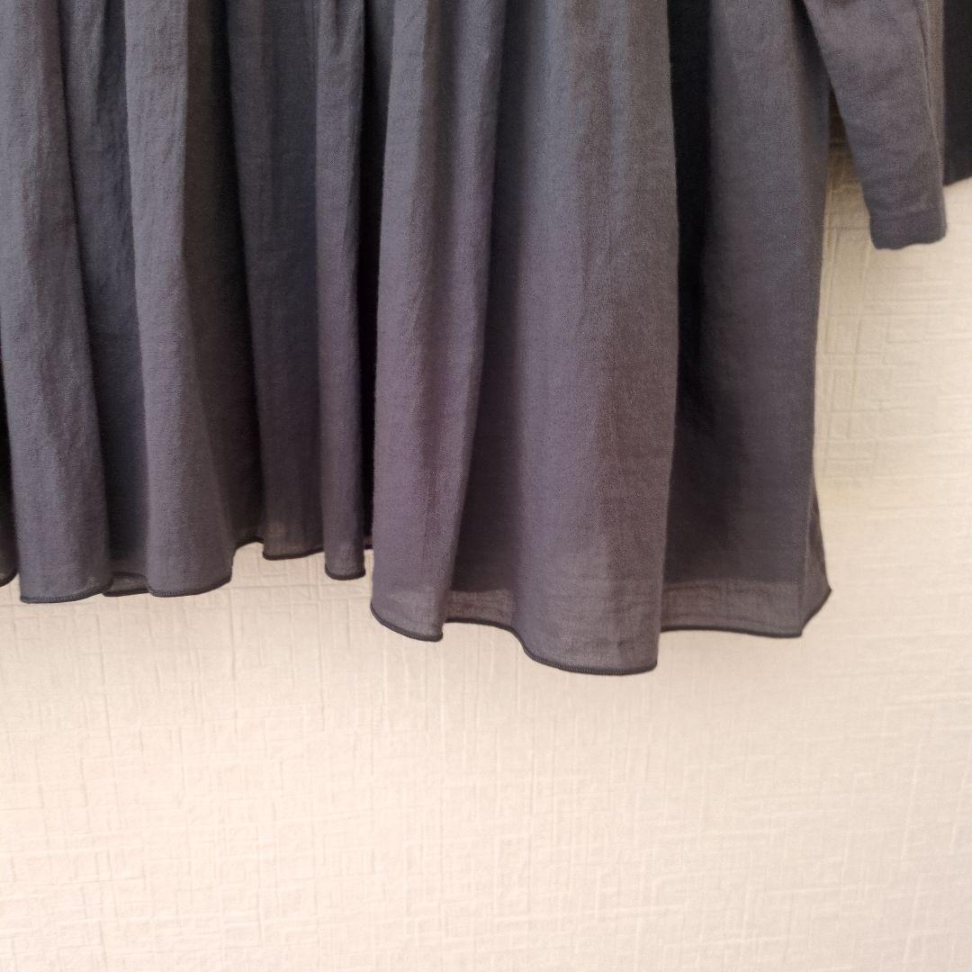 evameva coton グレー Vネック 長袖ブラウス