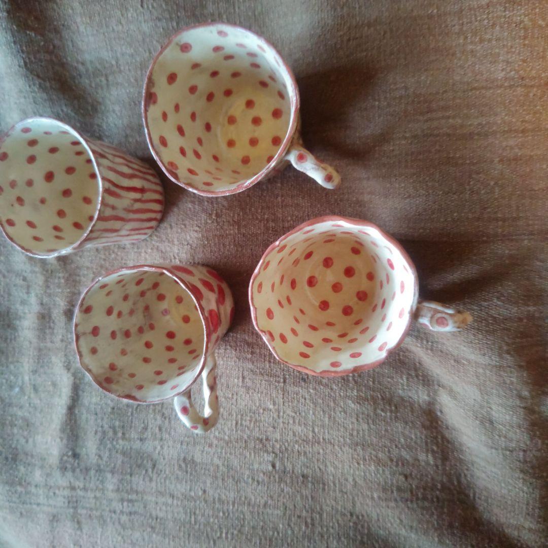 ドット　ストライプ　格子　マグカップ