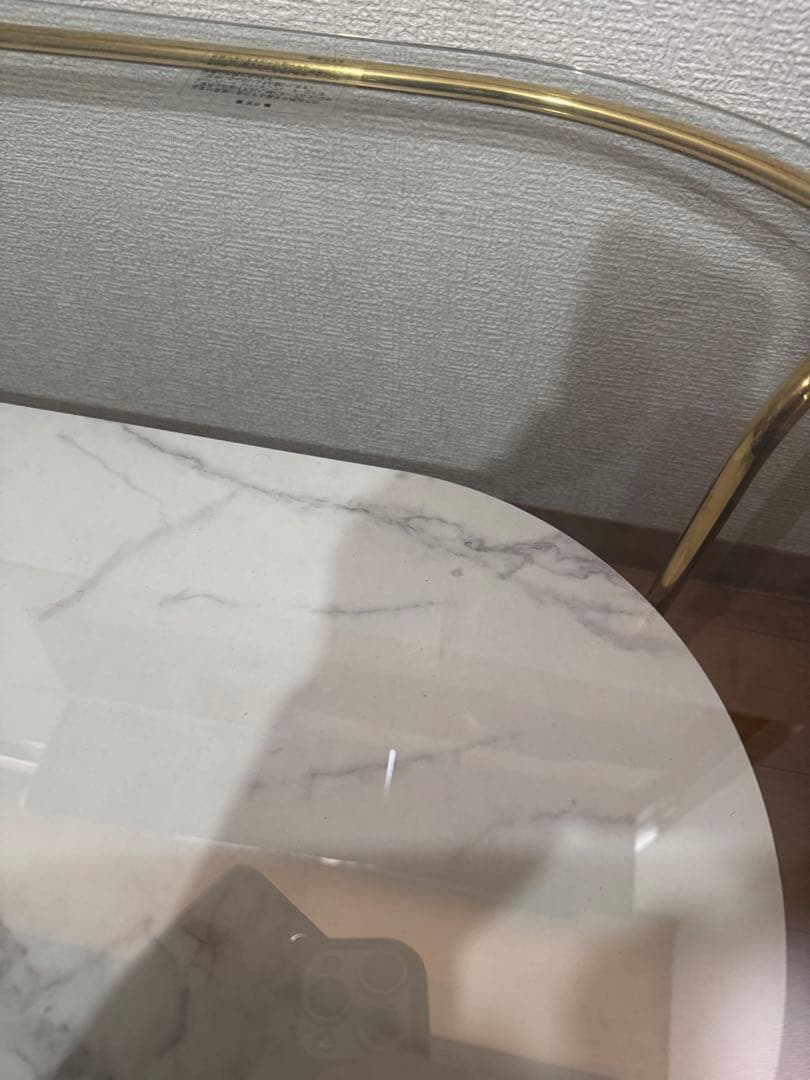 Francfranc レガートコーヒーテーブルLゴールド×マーブル （W950）