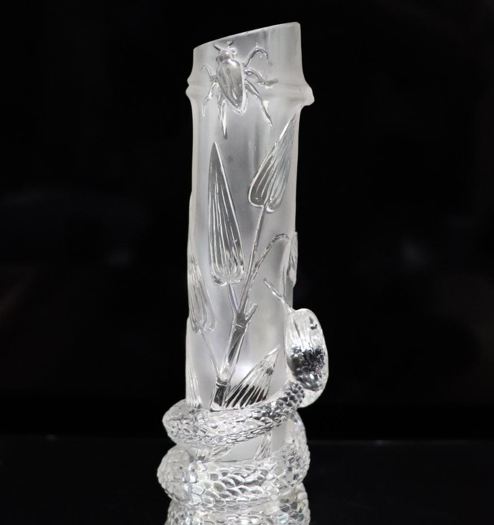 オールド・バカラ 1878年頃 ジャポニスム 花瓶 蛇と昆虫 ブロンズ装飾