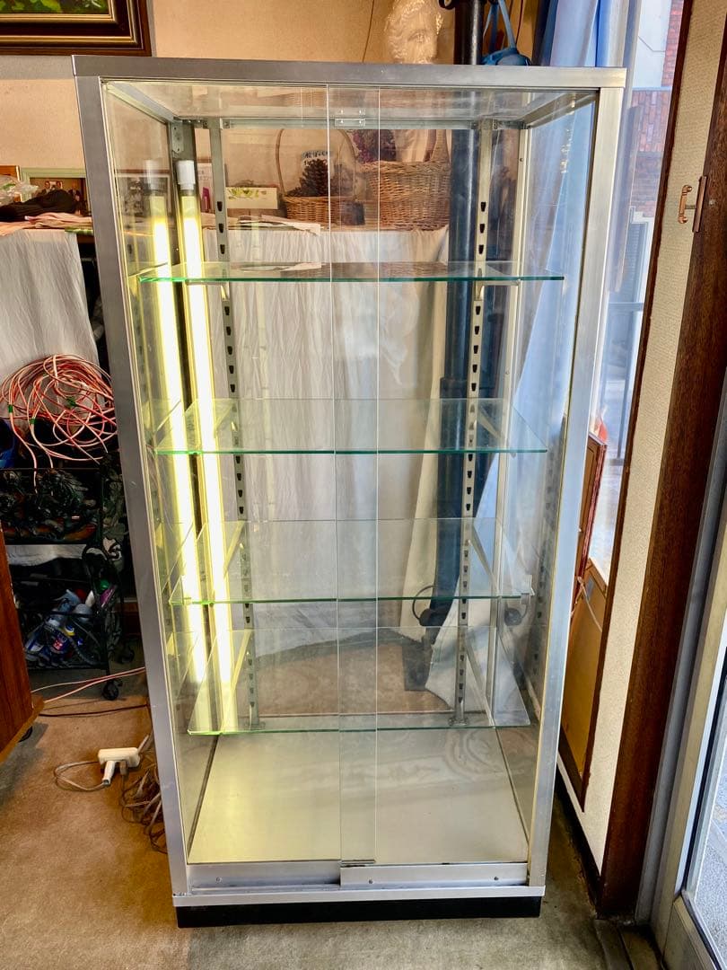 【昭和レトロ】照明付き　ガラスショーケース小　コレクションケース